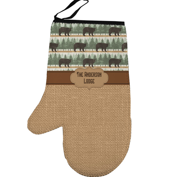 Cabin Personalized Oven Mitt - Left