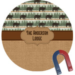 Cabin Round Fridge Magnet (Personalized)