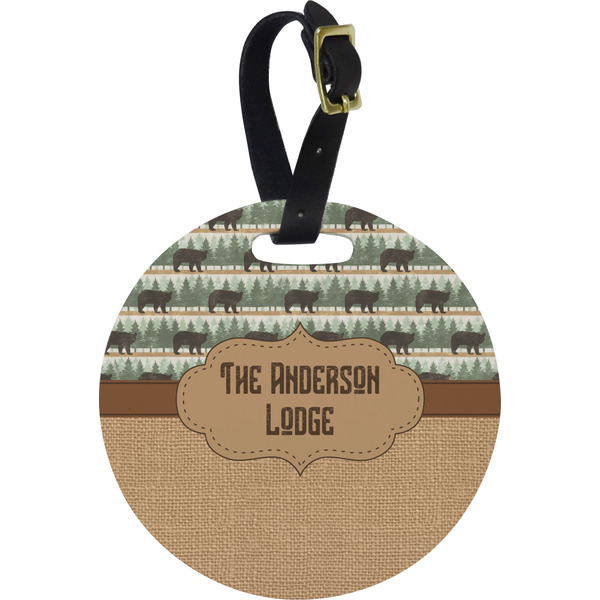 Custom Cabin Plastic Luggage Tag - Round (Personalized)