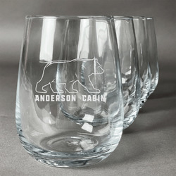 Cabin Stemless Wine Glasses (Set of 4) (Personalized)