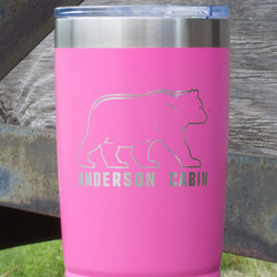 Cabin 20 oz Stainless Steel Tumbler - Pink - Single Sided (Personalized)