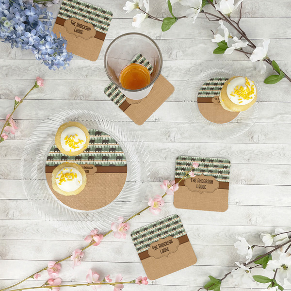 Cabin Plastic Party Dinner Plates - In Context