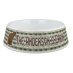 Cabin Plastic Dog Bowl - Large (Personalized)