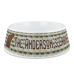 Cabin Plastic Dog Bowl (Personalized)