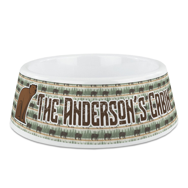 Custom Cabin Plastic Dog Bowl - Medium (Personalized)