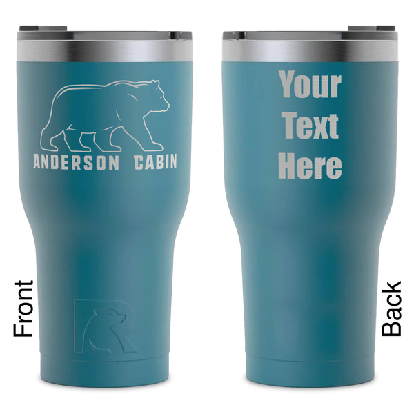 Custom Cabin RTIC Tumbler - Dark Teal - Laser Engraved - Double-Sided (Personalized)