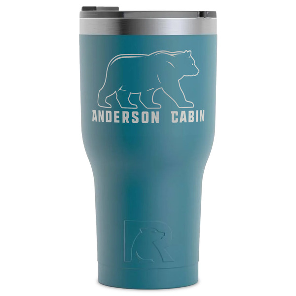 Custom Cabin RTIC Tumbler - Dark Teal - Laser Engraved - Single-Sided (Personalized)