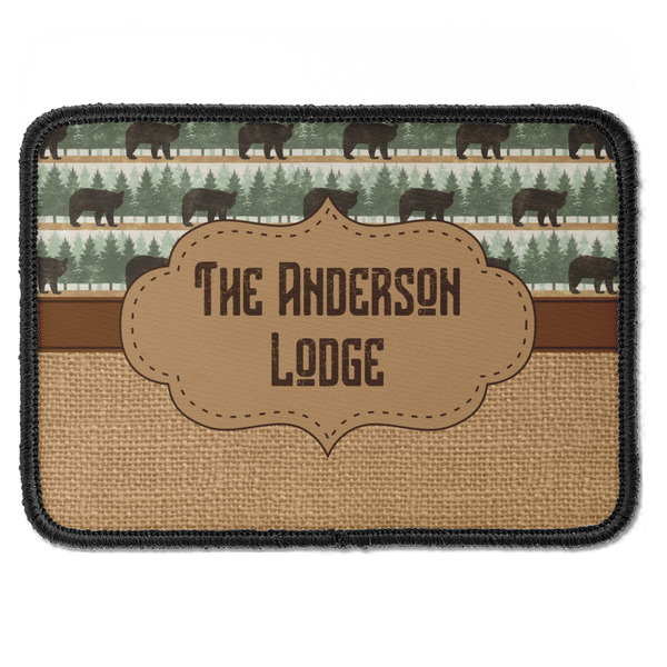 Custom Cabin Iron On Rectangle Patch w/ Name or Text