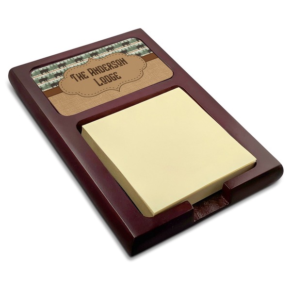 Custom Cabin Red Mahogany Sticky Note Holder (Personalized)