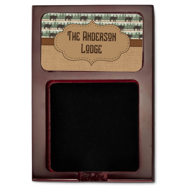 Cabin Red Mahogany Sticky Note Holder - Flat