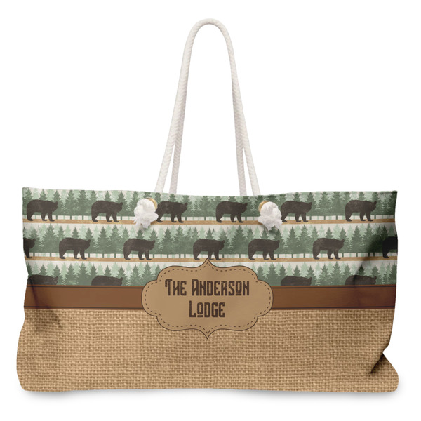 Custom Cabin Large Tote Bag with Rope Handles (Personalized)