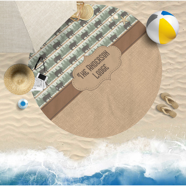 Cabin Round Beach Towel Lifestyle