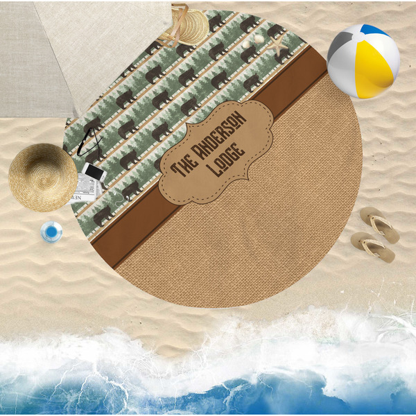 Cabin Round Beach Towel Lifestyle