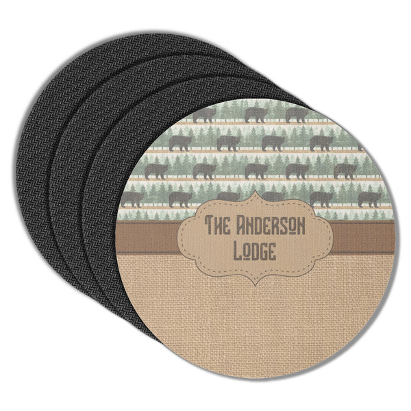 Custom Cabin Round Rubber Backed Coasters - Set of 4 (Personalized)