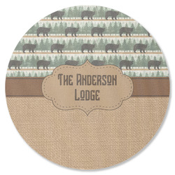 Cabin Round Rubber Backed Coaster (Personalized)