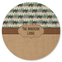 Cabin Round Rubber Backed Coaster (Personalized)