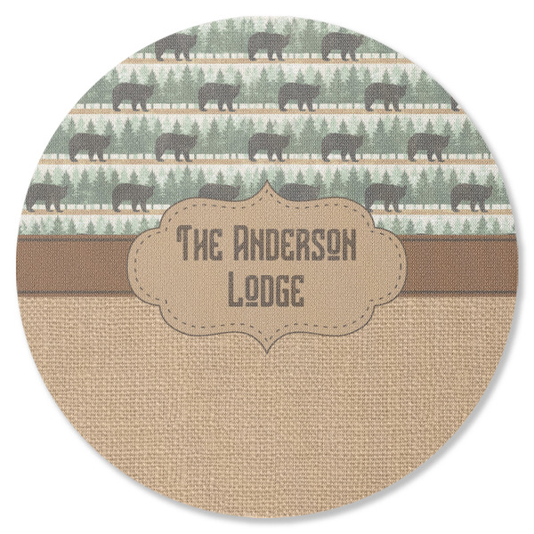 Custom Cabin Round Rubber Backed Coaster (Personalized)