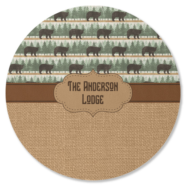 Custom Cabin Round Rubber Backed Coaster (Personalized)