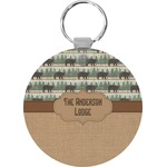 Cabin Round Plastic Keychain (Personalized)