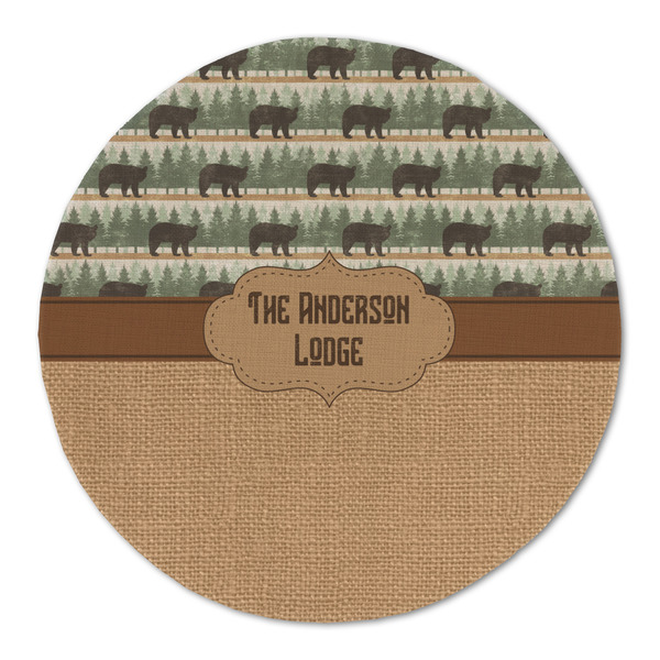 Cabin Round Linen Placemats - FRONT (Double Sided)