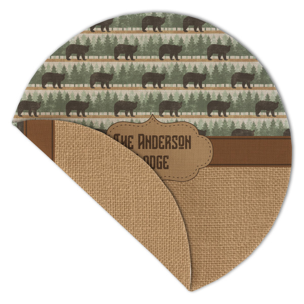 Cabin Round Linen Placemats - Front (folded corner double sided)