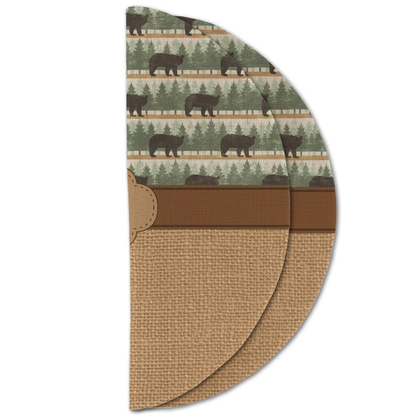 Cabin Round Linen Placemats - HALF FOLDED (double sided)