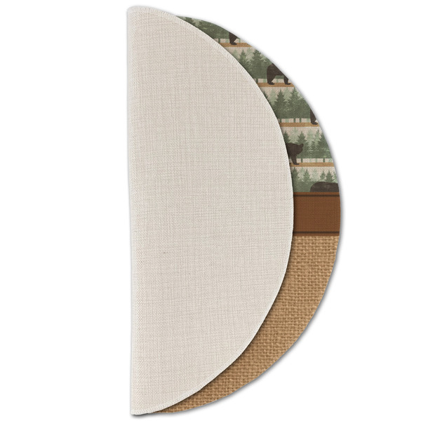 Cabin Round Linen Placemats - HALF FOLDED (single sided)