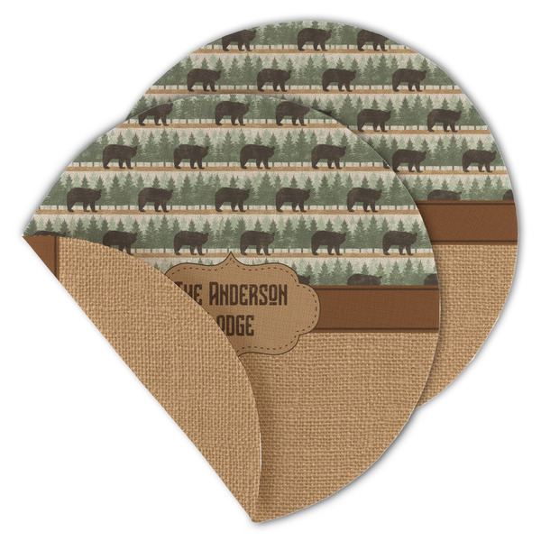 Custom Cabin Round Linen Placemat - Double Sided (Personalized)
