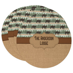 Cabin Round Paper Coasters w/ Name or Text