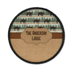 Cabin Iron On Round Patch w/ Name or Text