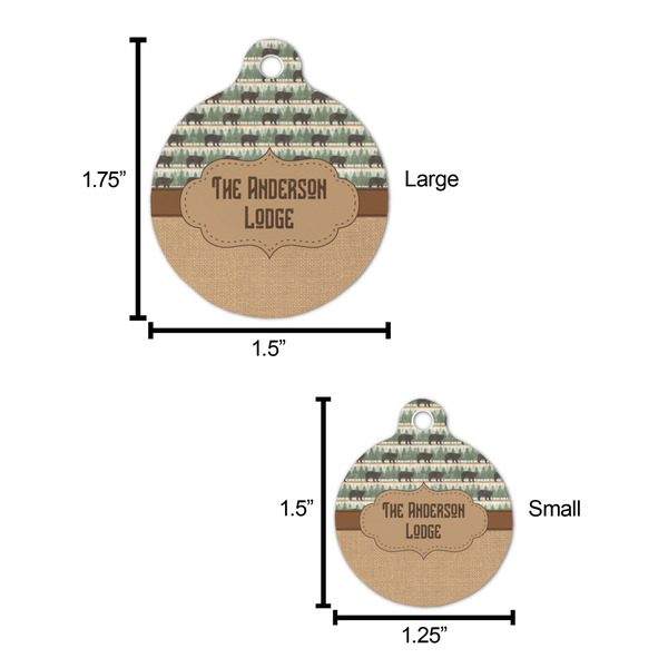 Cabin Round Pet ID Tag - Large - Comparison Scale