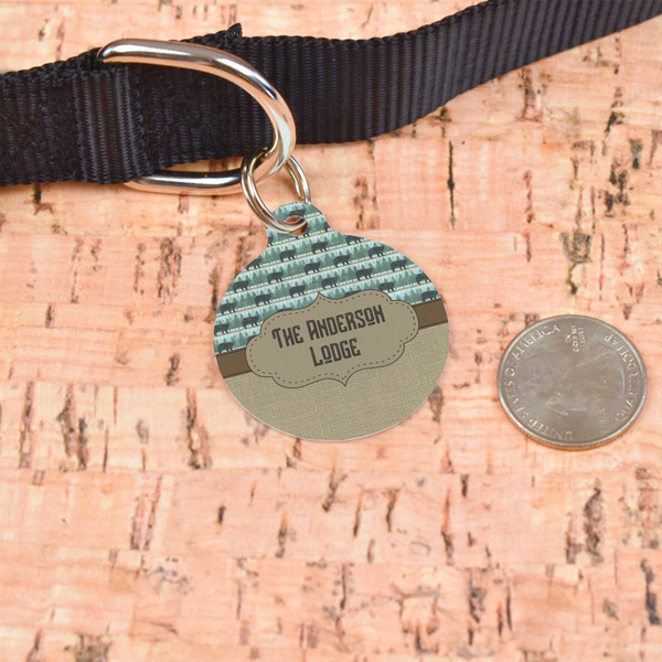 Cabin Round Pet ID Tag - Large - In Context