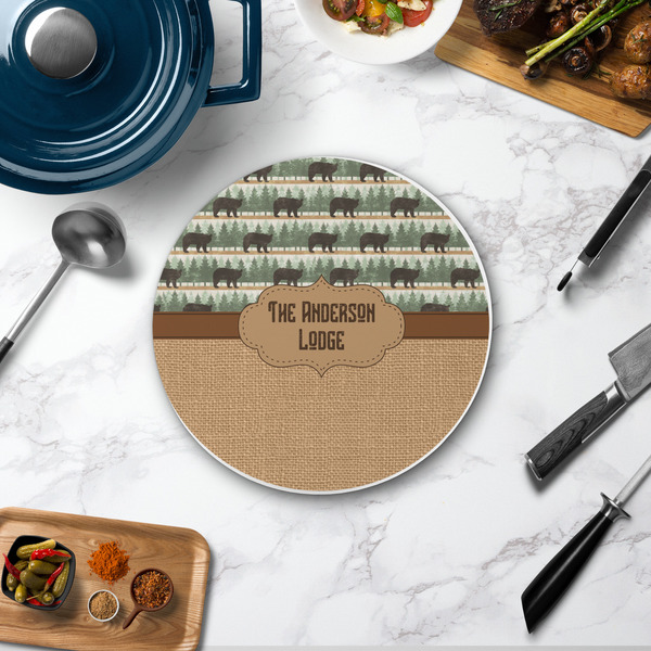 Cabin Round Stone Trivet - In Context View
