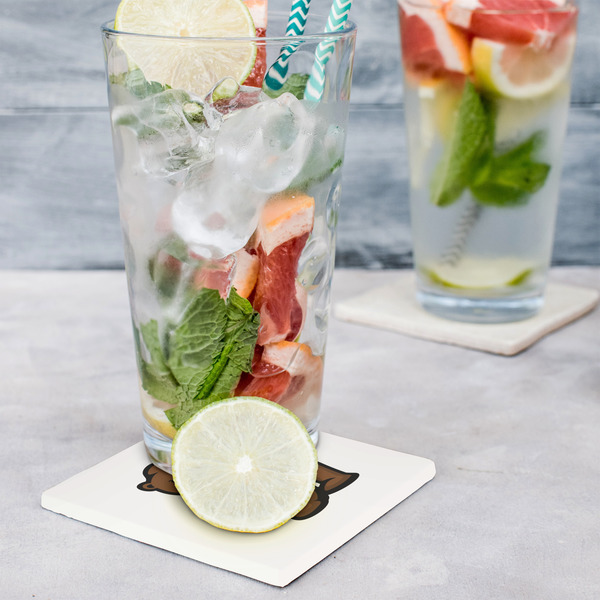 Cabin Set of 4 Stone Coasters - In Context View