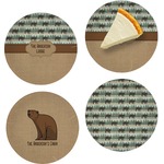 Cabin Set of 4 Glass Appetizer / Dessert Plate 8" (Personalized)