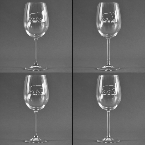 Cabin Set of Four Personalized Wineglasses (Approval)
