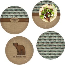 Cabin Set of 4 Glass Lunch / Dinner Plate 10" (Personalized)