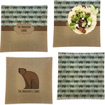 Cabin Set of 4 Glass Square Lunch / Dinner Plate 9.5" (Personalized)