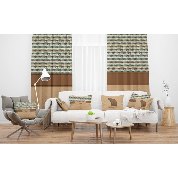 Cabin Sheer and Custom Curtains in Room with Matching Pillows