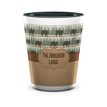 Cabin Ceramic Shot Glass - 1.5 oz - Two Tone - Set of 4 (Personalized)