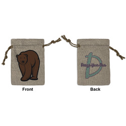 Cabin Small Burlap Gift Bag - Front & Back (Personalized)