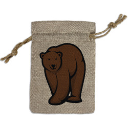 Cabin Small Burlap Gift Bag - Front