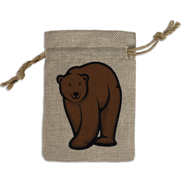 Cabin Small Burlap Gift Bag - Front