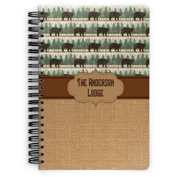 Custom Cabin Spiral Notebook - 7x10 w/ Name or Text