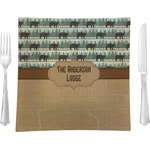 Cabin 9.5" Glass Square Lunch / Dinner Plate- Single or Set of 4 (Personalized)