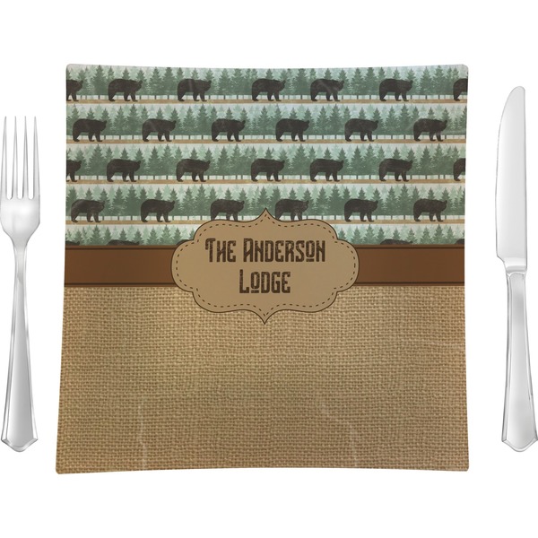 Custom Cabin Glass Square Lunch / Dinner Plate 9.5" (Personalized)