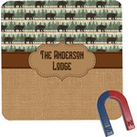 Cabin Square Fridge Magnet (Personalized)