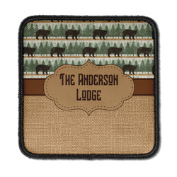 Cabin Iron On Square Patch w/ Name or Text