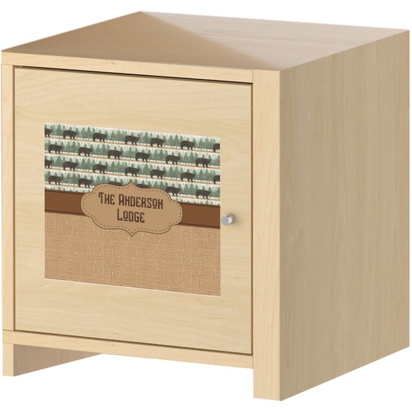 Cabin Square Wall Decal on Wooden Cabinet