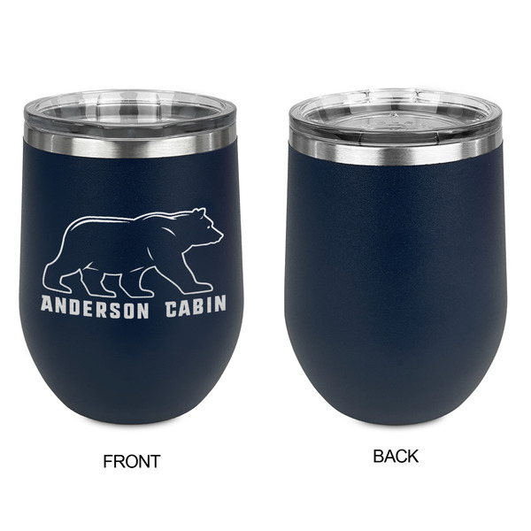 Cabin Stainless Wine Tumblers - Navy - Single Sided - Approval